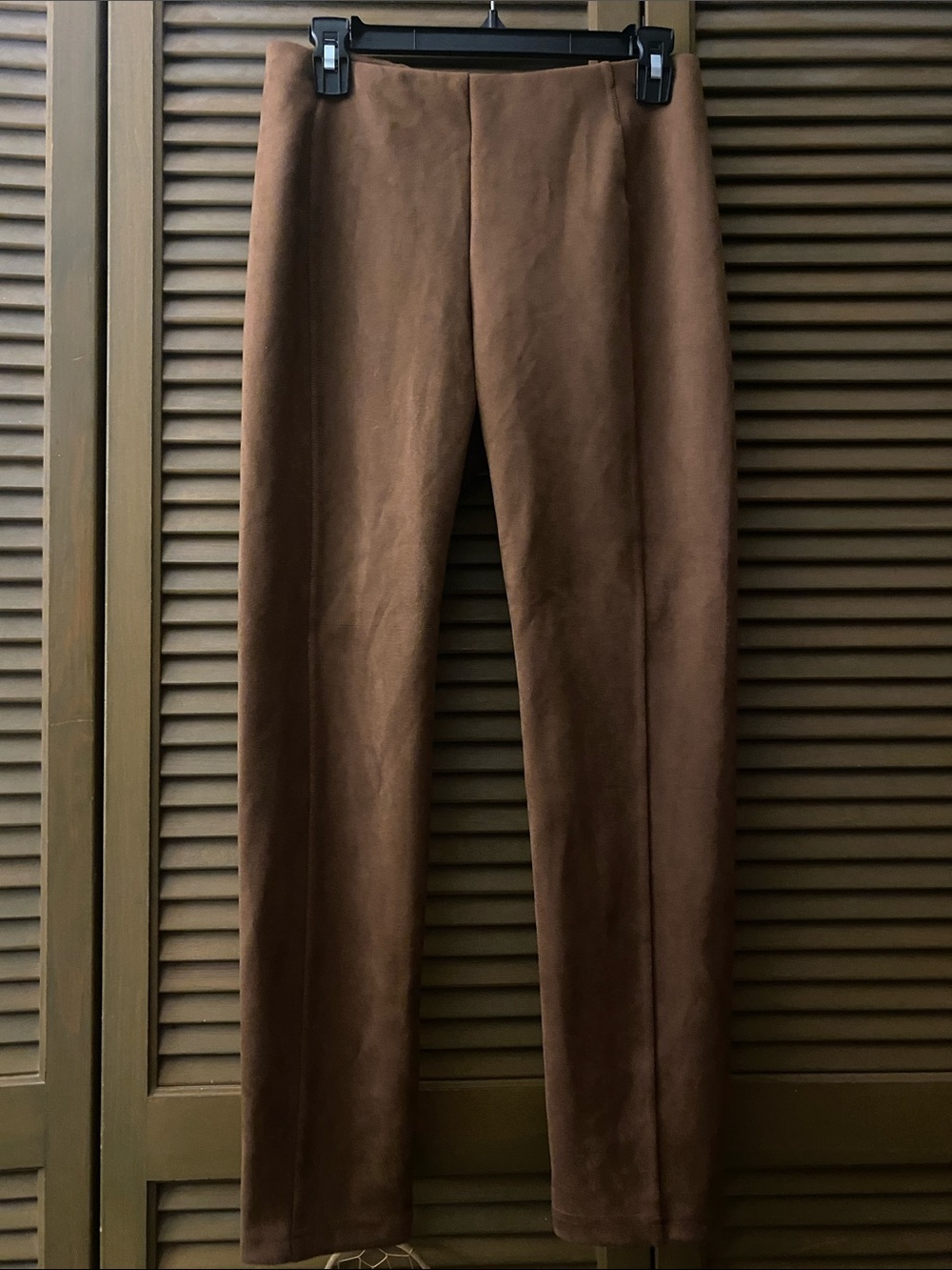 Tahari Brown Velvet Straight-Leg Dress Pants